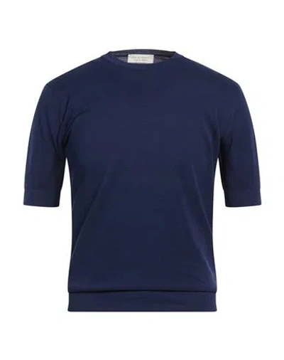 Filippo De Laurentiis Man Sweater Navy Size 38 Cotton In Blue