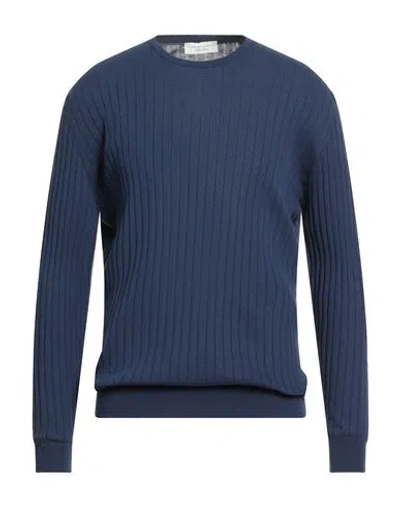 Filippo De Laurentiis Man Sweater Navy Size 48 Cotton In Blue