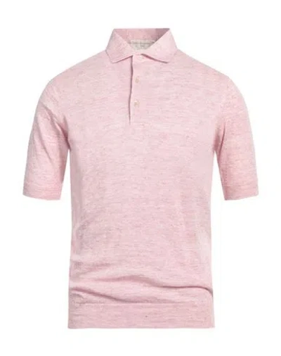 Filippo De Laurentiis Man Sweater Pink Size 42 Linen, Cotton