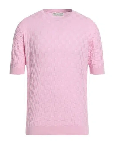 Filippo De Laurentiis Man Sweater Pink Size 44 Cotton