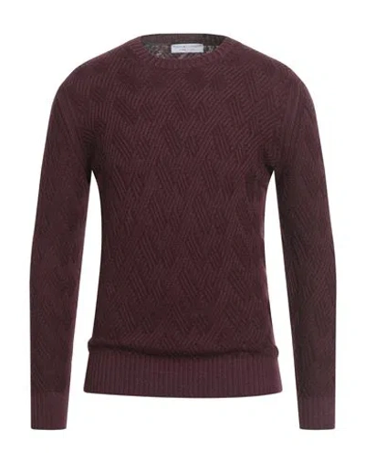 Filippo De Laurentiis Man Sweater Plum Size 38 Merino Wool