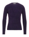Filippo De Laurentiis Man Sweater Purple Size 42 Mohair Wool, Merino Wool, Polyamide, Elastane