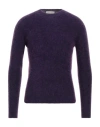 Filippo De Laurentiis Man Sweater Purple Size 40 Mohair Wool, Merino Wool, Polyamide, Elastane