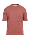 Filippo De Laurentiis Man Sweater Rust Size 38 Cotton In Red