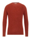 Filippo De Laurentiis Man Sweater Rust Size 44 Mohair Wool, Merino Wool, Polyamide, Elastane In Red