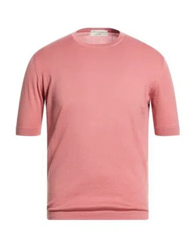 Filippo De Laurentiis Man Sweater Salmon Pink Size 40 Cotton