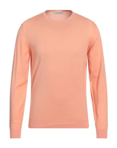 Filippo De Laurentiis Man Sweater Salmon Pink Size 40 Cotton In Pink
