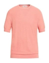 Filippo De Laurentiis Man Sweater Salmon Pink Size 42 Cotton, Polyamide