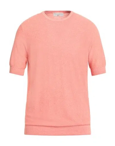 Filippo De Laurentiis Man Sweater Salmon Pink Size 42 Cotton, Polyamide