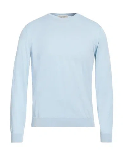 Filippo De Laurentiis Man Sweater Sky Blue Size 38 Cotton
