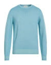 Filippo De Laurentiis Man Sweater Sky Blue Size 38 Merino Wool In Blue