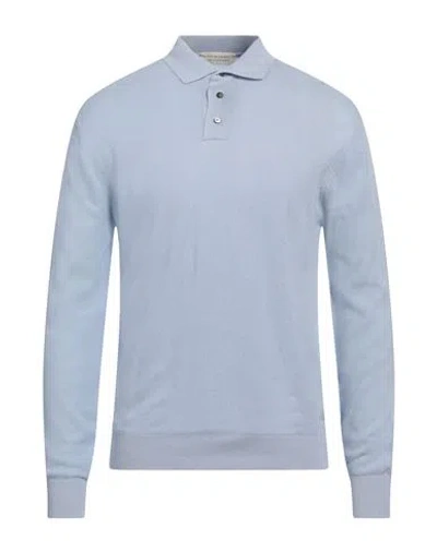 Filippo De Laurentiis Man Sweater Sky Blue Size 42 Cotton, Cashmere