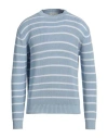 Filippo De Laurentiis Man Sweater Sky Blue Size 44 Cotton