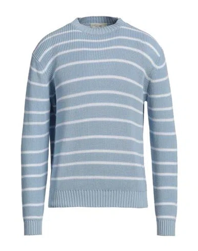 Filippo De Laurentiis Man Sweater Sky Blue Size 44 Cotton
