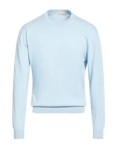Filippo De Laurentiis Man Sweater Sky Blue Size 46 Cotton