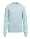 Filippo De Laurentiis Man Sweater Sky Blue Size 42 Cotton In Blue