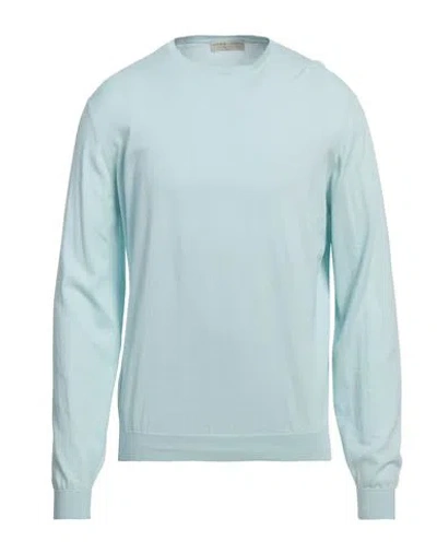 Filippo De Laurentiis Man Sweater Sky Blue Size 42 Cotton