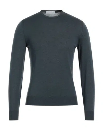 Filippo De Laurentiis Man Sweater Slate Blue Size 36 Merino Wool, Silk, Cashmere In Black