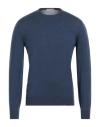 Filippo De Laurentiis Man Sweater Slate Blue Size 36 Merino Wool, Silk, Cashmere In Blue