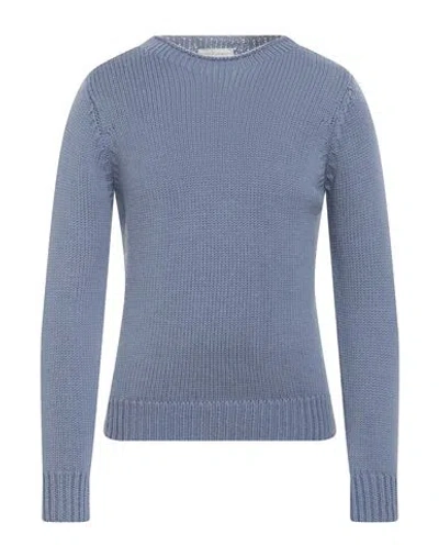 Filippo De Laurentiis Man Sweater Slate Blue Size 40 Merino Wool