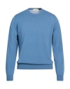 Filippo De Laurentiis Man Sweater Slate Blue Size 42 Cotton