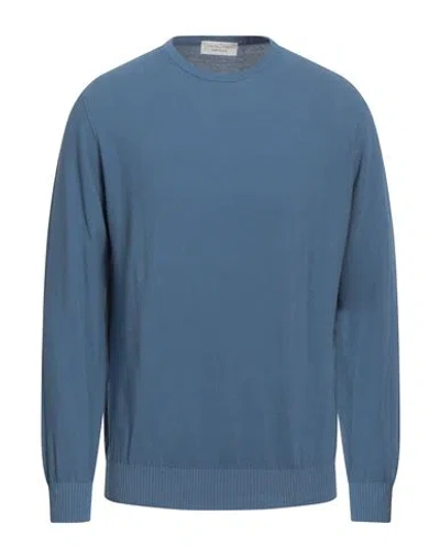 Filippo De Laurentiis Man Sweater Slate Blue Size 44 Cotton In Blue