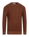 Filippo De Laurentiis Man Sweater Tan Size 44 Merino Wool In Brown