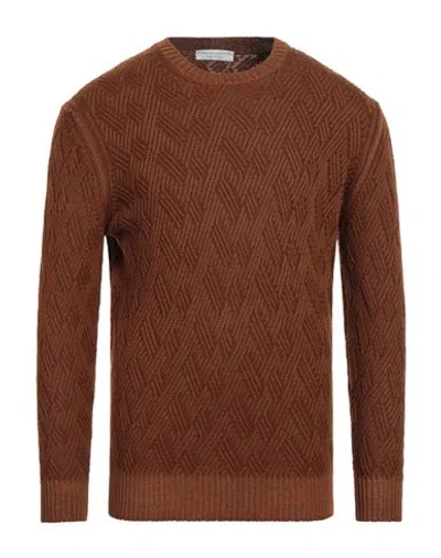 Filippo De Laurentiis Man Sweater Tan Size 44 Merino Wool In Brown