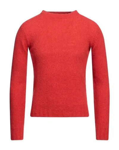 Filippo De Laurentiis Man Sweater Tomato Red Size 44 Merino Wool, Cashmere, Polyamide