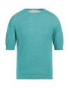 Filippo De Laurentiis Man Sweater Turquoise Size 42 Linen, Silk