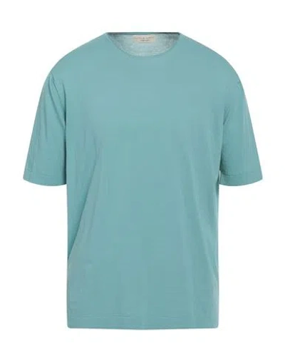 Filippo De Laurentiis Man Sweater Turquoise Size 46 Cotton In Blue