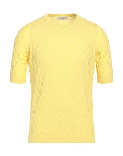 Filippo De Laurentiis Man Sweater Yellow Size 40 Cotton In Yellow