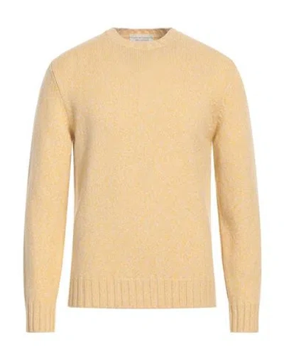 Filippo De Laurentiis Man Sweater Yellow Size 46 Merino Wool, Cashmere