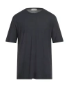 Filippo De Laurentiis Man T-shirt Charcoal Size 48 Cotton In Black