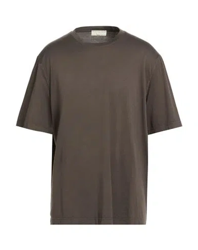 Filippo De Laurentiis Man T-shirt Dark Brown Size 48 Cotton