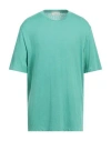 Filippo De Laurentiis Man T-shirt Green Size 48 Linen, Elastane