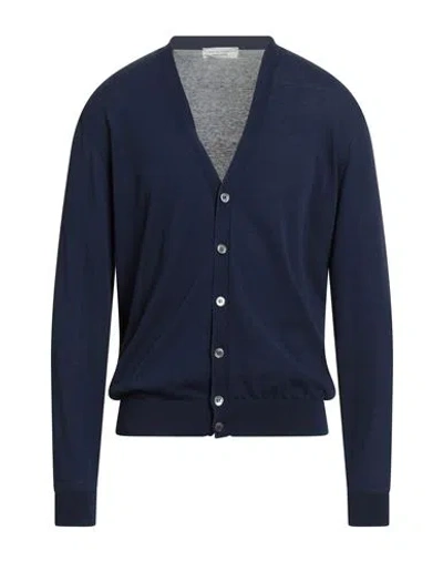 Filippo De Laurentiis Man Cardigan Navy Size 46 Cotton In Blue