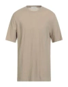 Filippo De Laurentiis Man T-shirt Khaki Size 46 Cotton In Beige