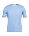 Filippo De Laurentiis Man T-shirt Light Blue Size 44 Linen In Blue