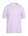 Filippo De Laurentiis Man T-shirt Lilac Size 48 Linen, Elastane In Purple