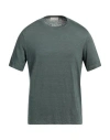 Filippo De Laurentiis Man T-shirt Military Green Size 42 Linen, Elastane