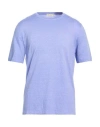 Filippo De Laurentiis Man T-shirt Purple Size 44 Linen, Elastane In Purple