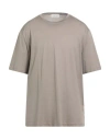 Filippo De Laurentiis Man T-shirt Taupe Size 50 Cotton In Gray