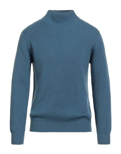 Filippo De Laurentiis Man Turtleneck Azure Size 44 Merino Wool In Blue