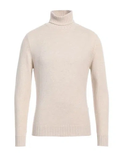 Filippo De Laurentiis Man Turtleneck Beige Size 38 Merino Wool, Cashmere