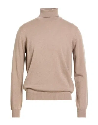 Filippo De Laurentiis Man Turtleneck Beige Size 40 Cashmere In Brown