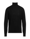 Filippo De Laurentiis Man Turtleneck Black Size 44 Merino Wool In Black