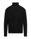 Filippo De Laurentiis Man Turtleneck Black Size 46 Merino Wool, Cashmere, Polyamide