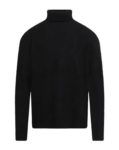 Filippo De Laurentiis Man Turtleneck Black Size 46 Merino Wool, Cashmere, Polyamide