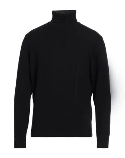 Filippo De Laurentiis Man Turtleneck Black Size 46 Merino Wool, Cashmere In Black